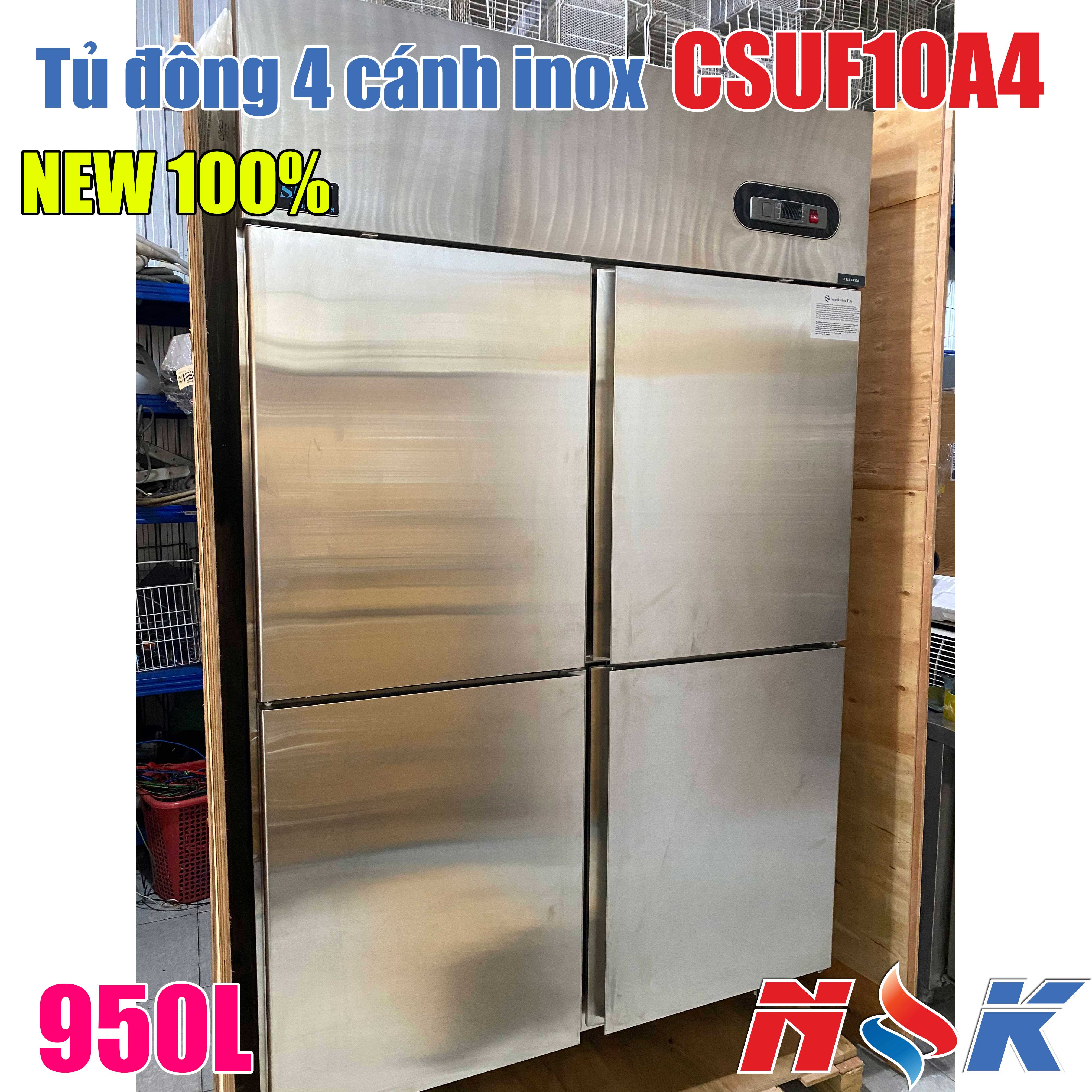 Tủ đông 4 cánh inox CSUF10A4 950 lít